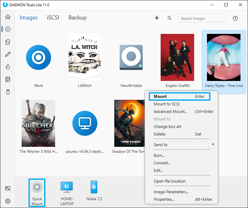 how to mount a game with daemon tools